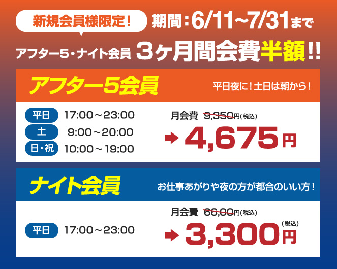アフター５・ナイト会員